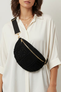 Sac Banane Crochet Cassis — Bandoulière Amovible Bohème Femme