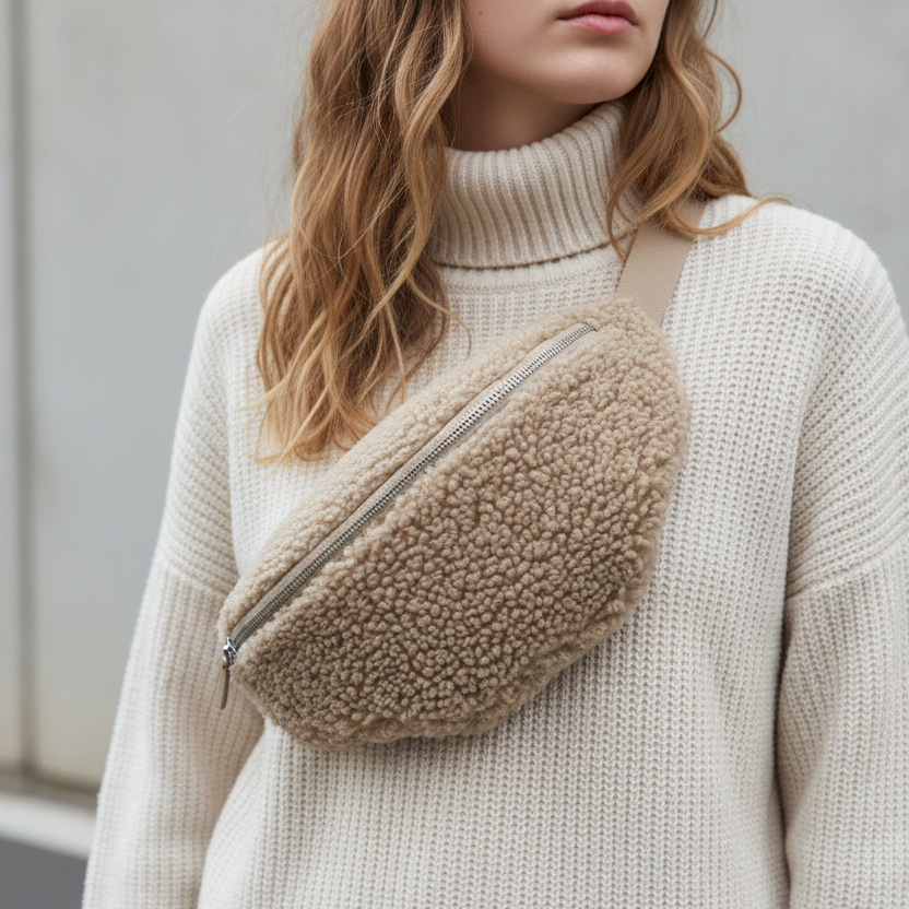 Sac Banane Niolon Sherpa - Bandoulière Amovible Simili Cuir Femme