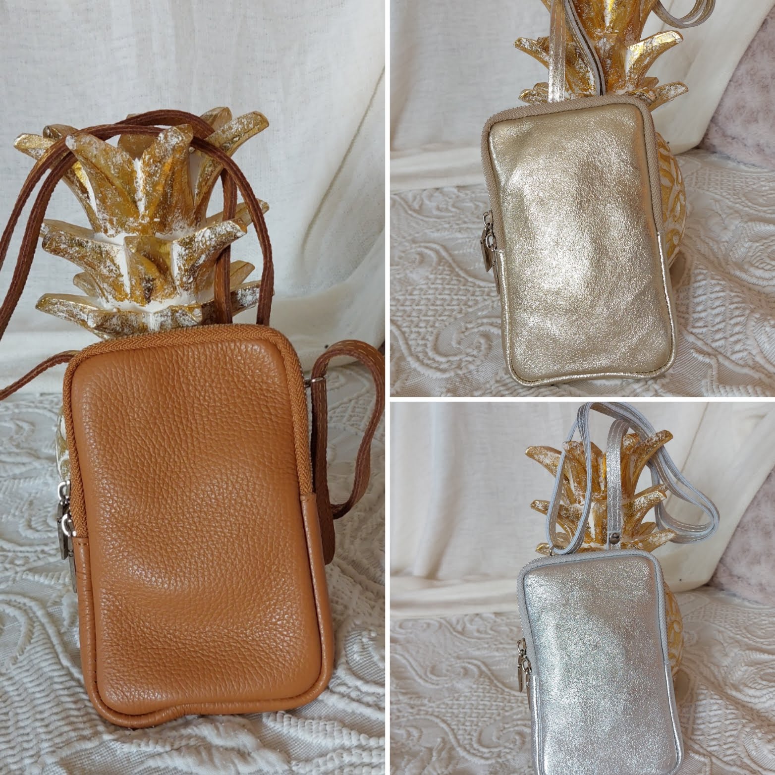 Sacoche Addo - Pochette Cuir Grainé Bandoulière Femme