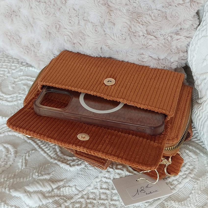 Sacoche Bandoulière Medina — Compagnon Velours Côtelé Poche Téléphone