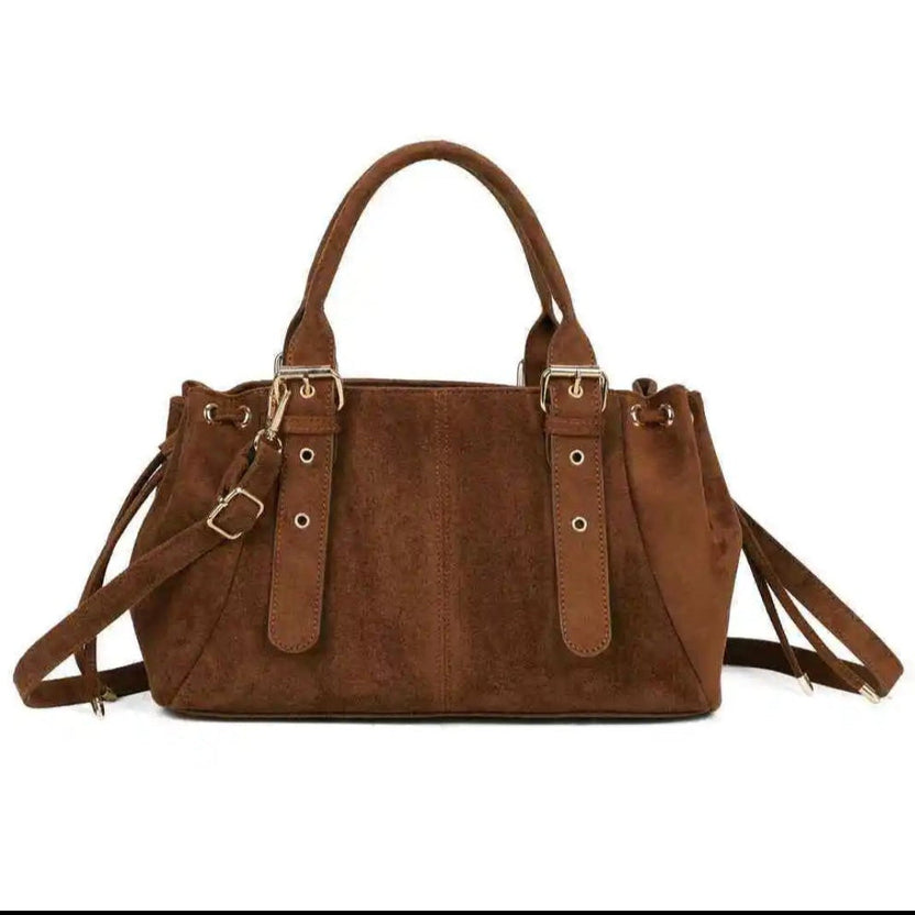 Sac Biarritz - Grand Sac à Main Simili Nubuck Double Compartiments