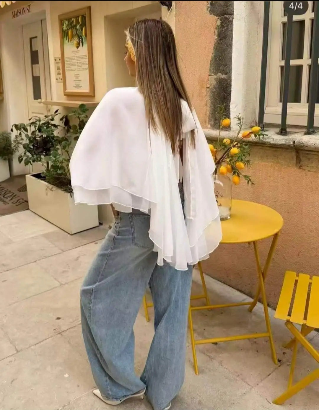 Top Cape Mousseline Dos Nu Vap — Made in Italy Femme