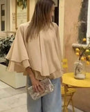 Top Cape Mousseline Dos Nu Vap — Made in Italy Femme