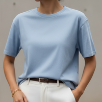 T-shirt Leria – Tee-shirt Col Rond Coupe Large 100% Coton Femme