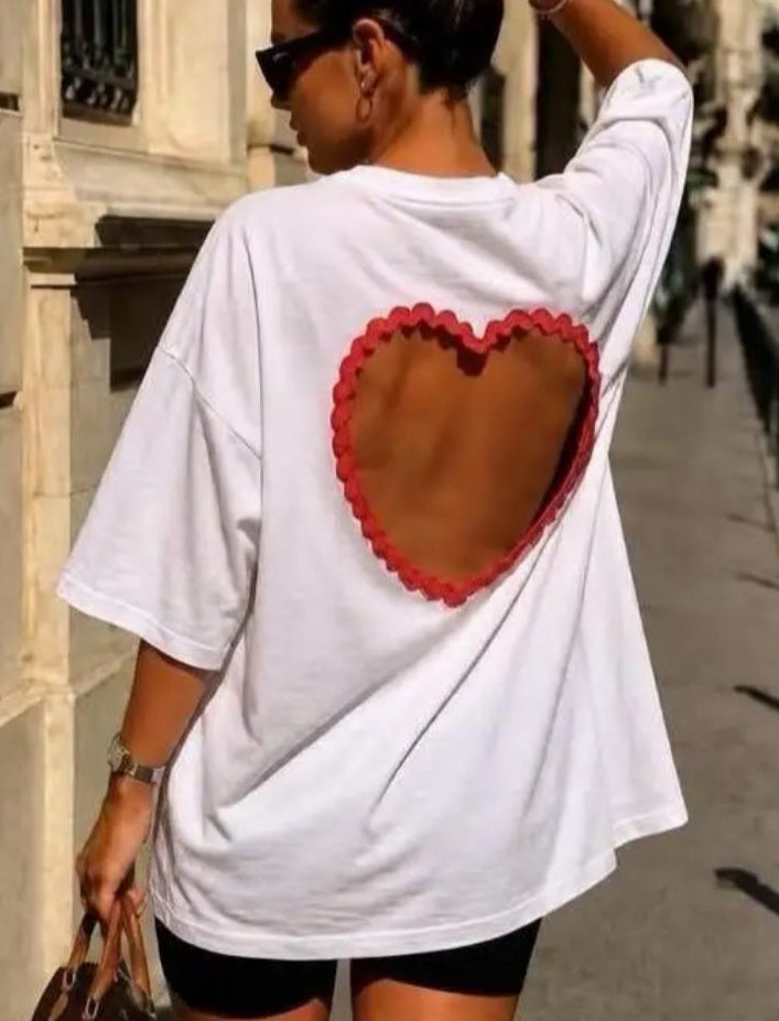 T-shirt Coton Lova — Goutte Cœur Dos Made in Italy Femme
