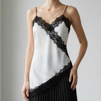 Top Bretelles Diego — Satin & Dentelle Bas Asymétrique