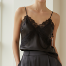Top Bretelles Diego — Satin & Dentelle Bas Asymétrique