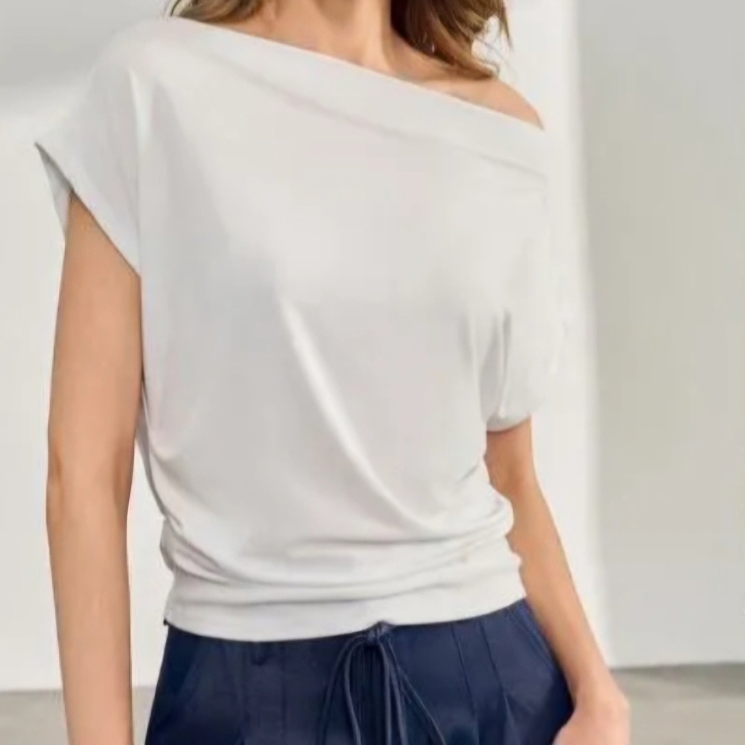 Top CHANCE - Haut Col Bateau Femme | Viscose Premium & Coupe Fluide