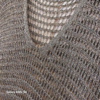 Top Cara kaki – détail maille gros filet lurex, rendu irisé et sophistiqué