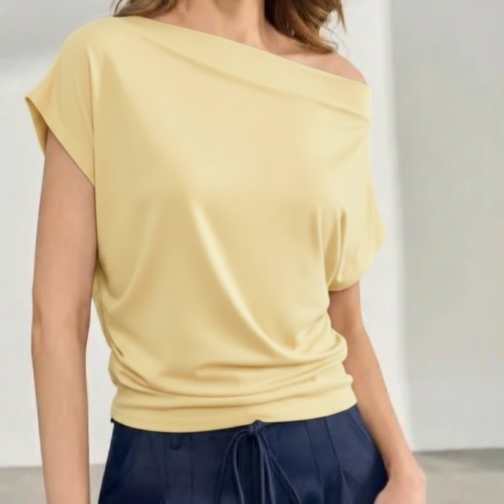 Top Chanty Col Bateau – Viscose Fluide & Élégant, Tailles 34-40