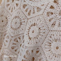 Top Dialo – détail crochet 100% coton ecru, texture aérée et légère