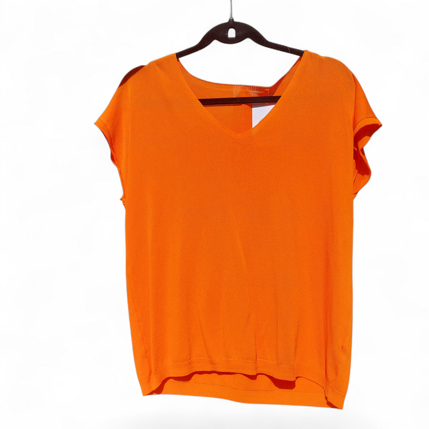 Top KIO Col V Femme | Maille Fine Viscose | Sans Manches Fluide