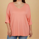 Top Orsu – Top Col V Maille Jersey Grande Taille