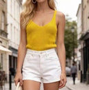 Top Timéo Bretelles Maille Fine Irisée Lurex – 85% Viscose, Ultra-Léger,Taille Unique