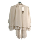 Top cape mousseline dos nu Vap beige taille unique made in Italy - ineva
