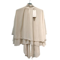Top cape mousseline dos nu Vap beige taille unique made in Italy - ineva