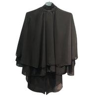 Top cape mousseline dos nu Vap noir taille unique made in Italy - ineva