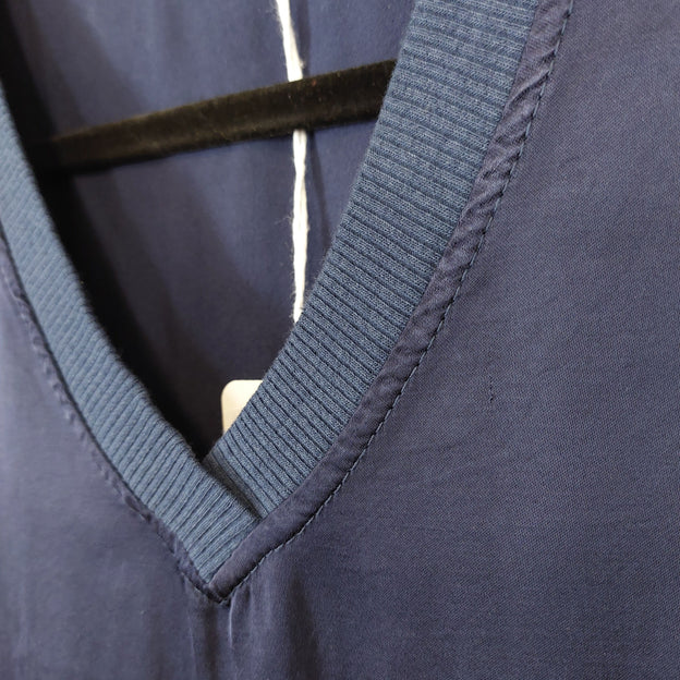 Top Vita Satiné Col V Mancherons – 50% Viscose 50% Soie, Taille Unique 36-42
