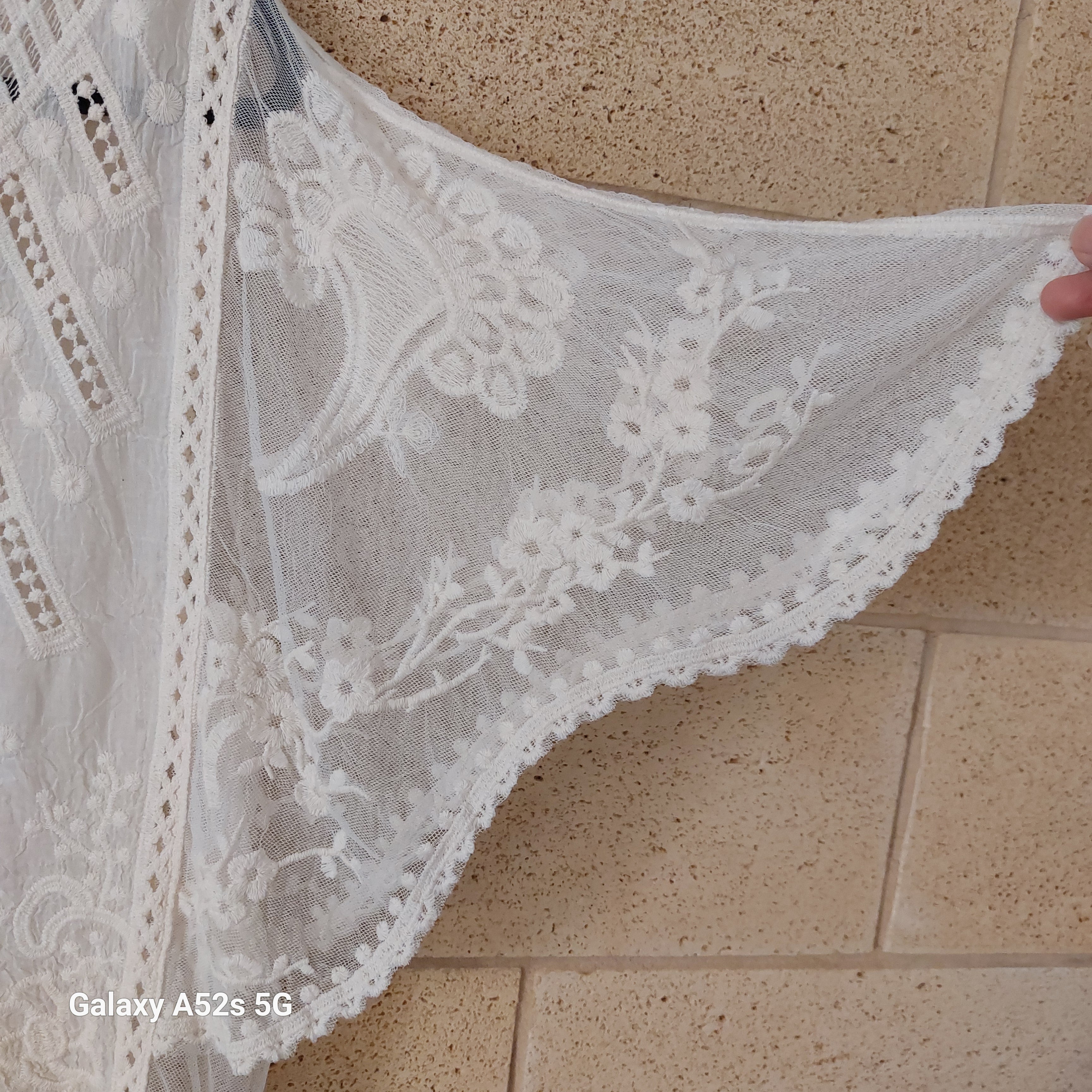 Top Crochet Résille Louisa — Col V Manches Poncho Taille Unique Bohème Femme
