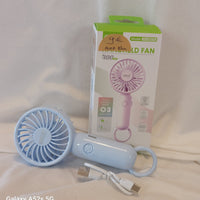 Ventilateur à main Aura rose - face avant avec boîte d'emballage - rechargeable USB-C - ineva
