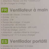 Ventilateur Main Rechargeable Aura — 3 Vitesses Anneau Repliable USB-C Anti-Canicule