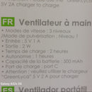 Ventilateur Brumisateur Main Pnoé — 3 Vitesses Rechargeable USB-C Anti-Canicule