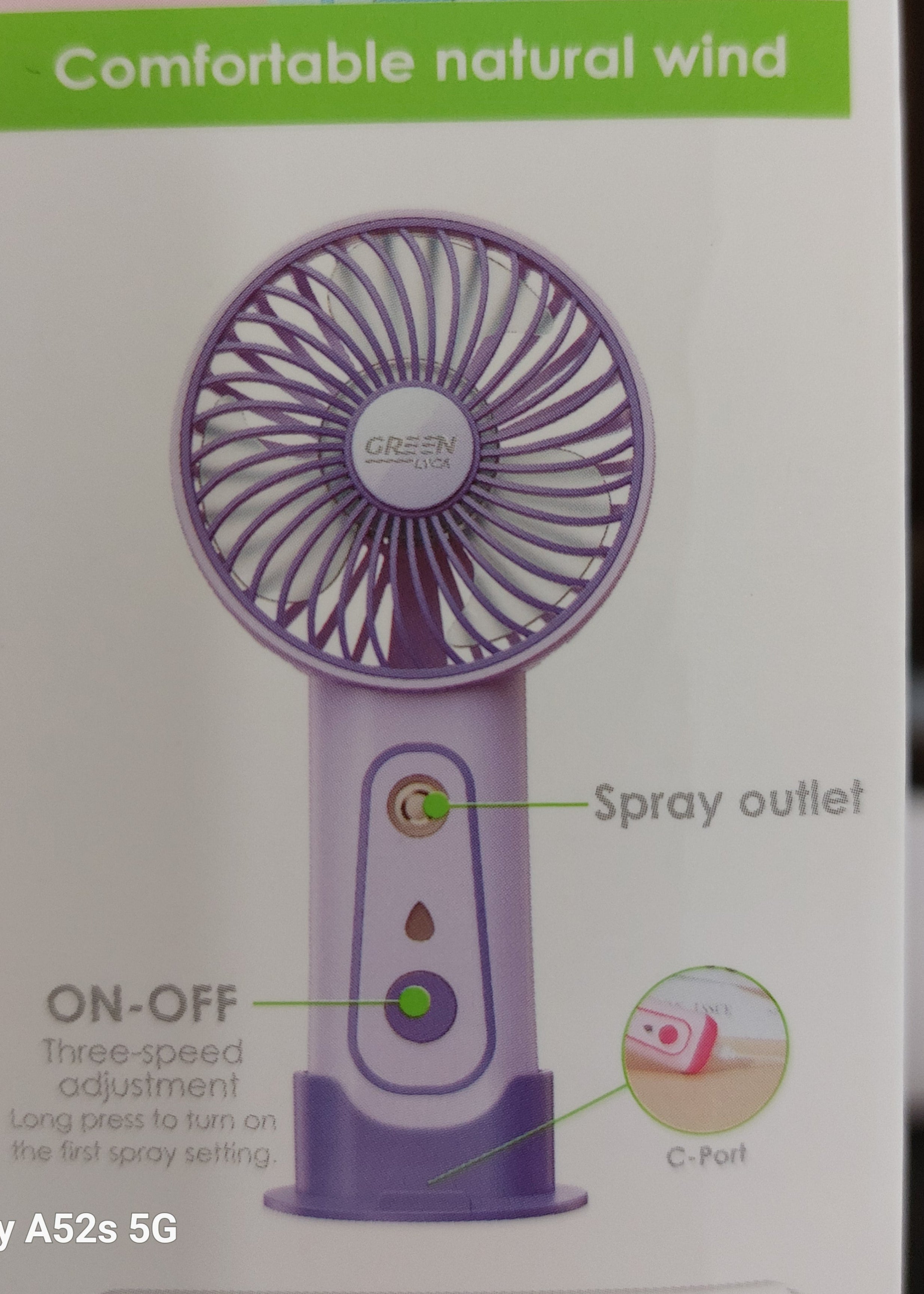 Ventilateur Brumisateur Main Pnoé — 3 Vitesses Rechargeable USB-C Anti-Canicule