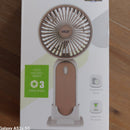 Ventilateur à main Zeph beige - vue de face - rechargeable USB-C 3 vitesses - anti-canicule - ineva

