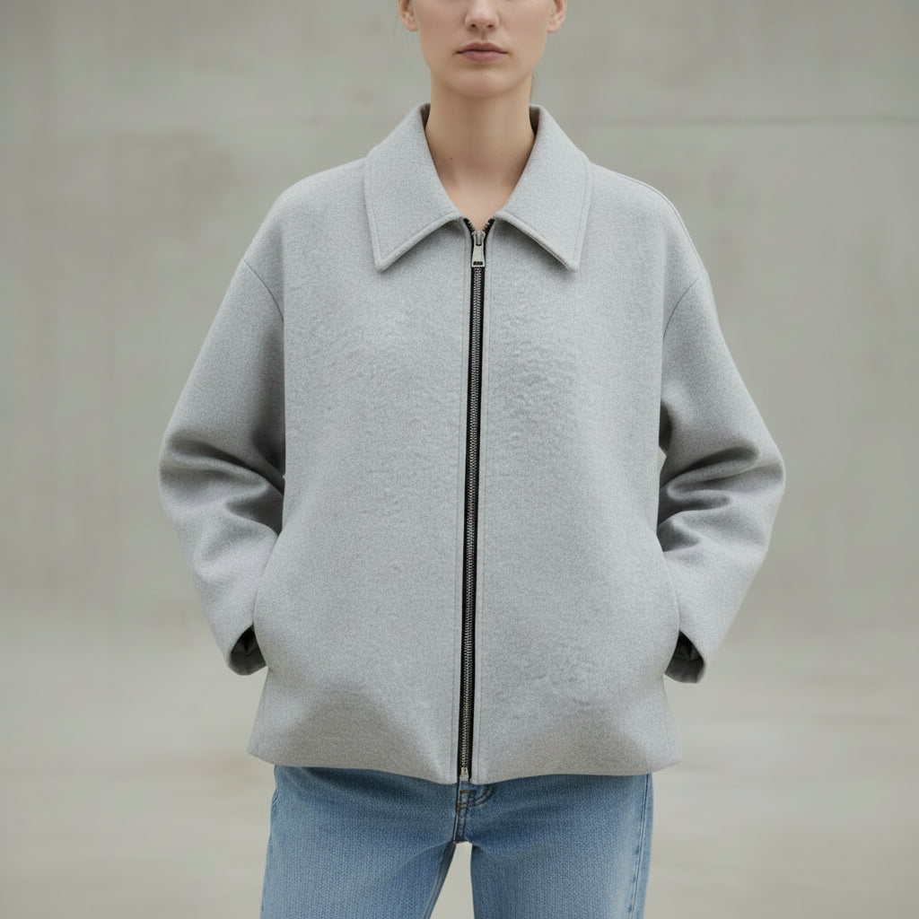 Veste Aria Manches Longues Doublée Fermeture Zip 2 Poches Mi-Saison