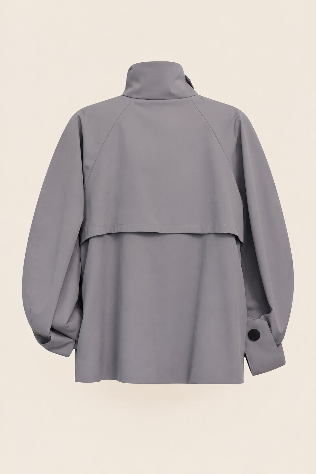 Veste coupe-vent imperméable Nils taupe sur ceintre de dos

