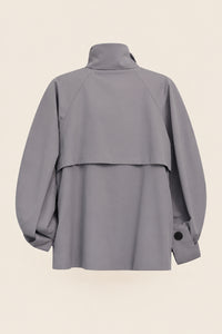 Veste coupe-vent imperméable Nils taupe sur ceintre de dos

