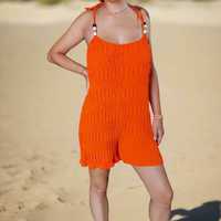 Combi-short Salsa Barboteuse Tissu Gaufré Bretelles Réglables Perlées – 100% Polyester, Taille 34-38