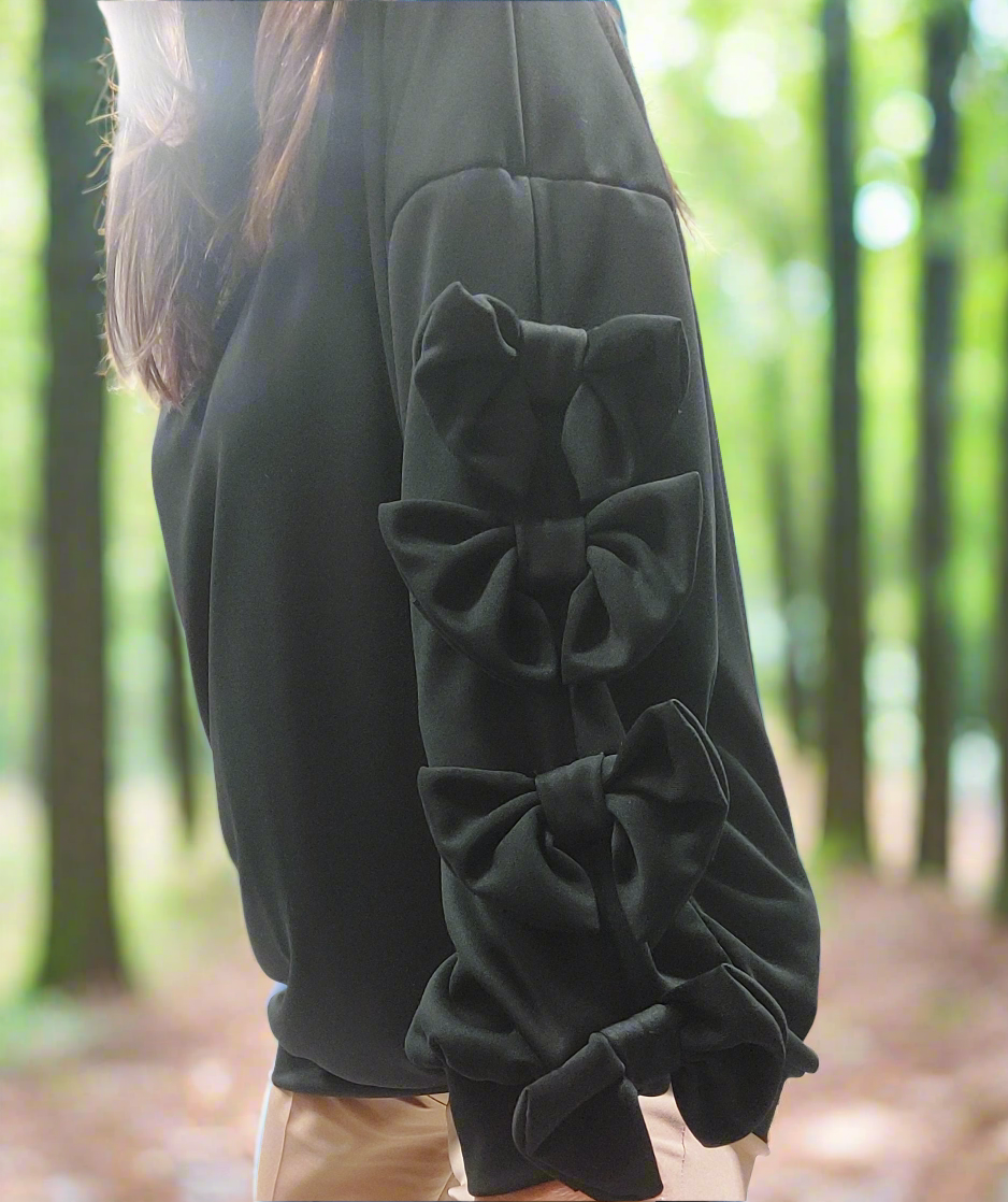 Sweat Femme Oversized CHANTY - Nœuds Manches - Taille 36-44