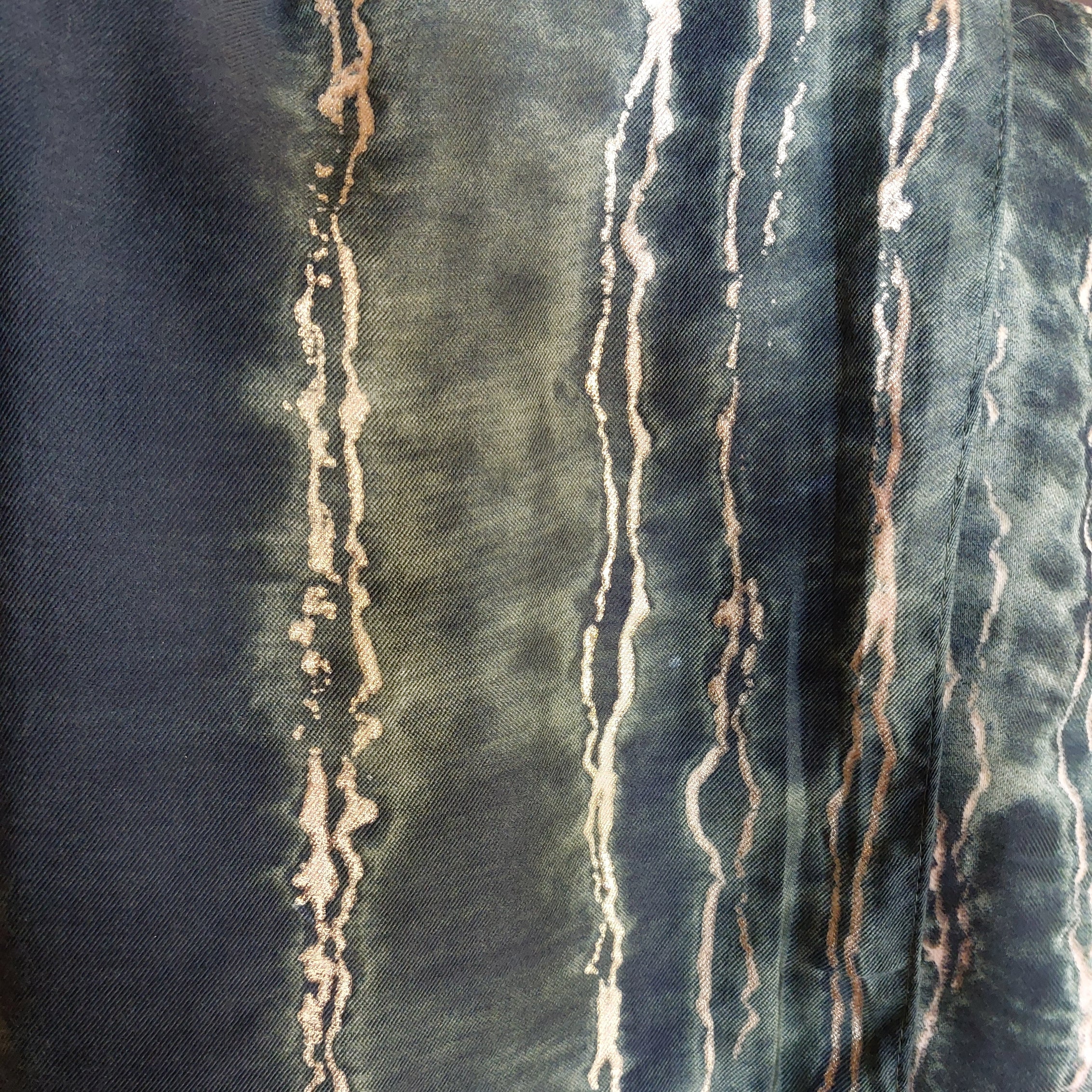 Foulard CANA - Écharpe Femme Vert Bouteille Liseré Or 180x107cm