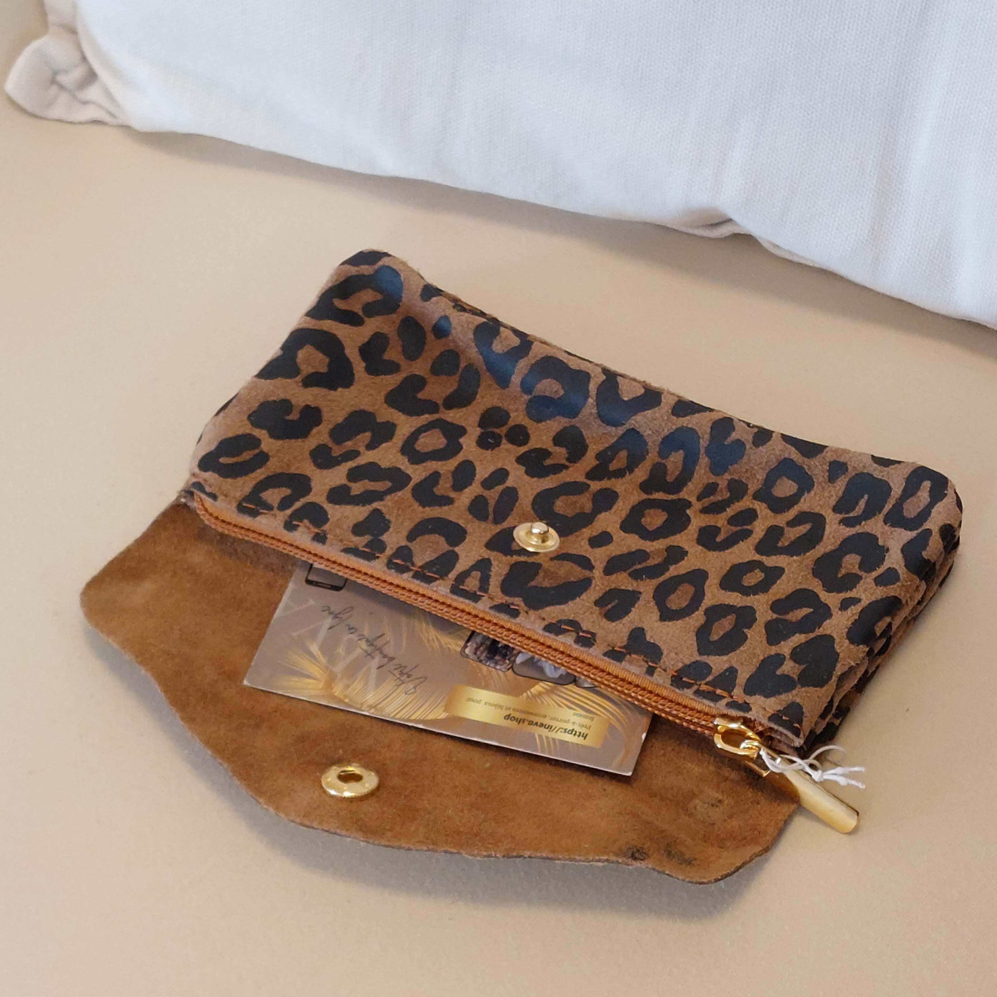 Portefeuille Nubuck DRAA Femme - Cuir Irisé 2 Compartiments Zip & Pression