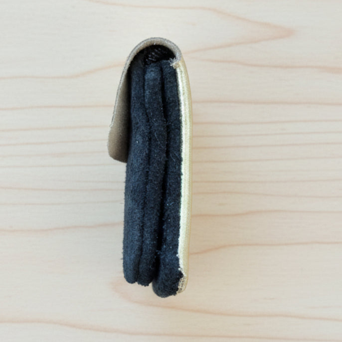 Portefeuille Vendasbi Bi-Matière Nubuck & Cuir Doré - 2 Compartiments