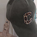 Casquette Velours San Diego — C Léopard Brodé Réglable
