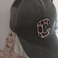 Casquette Velours San Diego — C Léopard Brodé Réglable