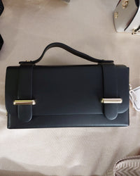 Sac à Main Cuir Valencia — Mini Rigide Rabat Chaîne Dorée Made in Italy