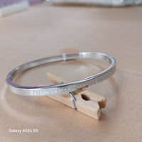 Bracelet Jonc Braga Message Gravé - Acier Inoxydable Ouvrable Femme