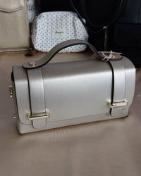 Sac à Main Cuir Valencia — Mini Rigide Rabat Chaîne Dorée Made in Italy