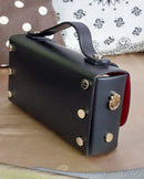 Sac à Main Cuir Valencia — Mini Rigide Rabat Chaîne Dorée Made in Italy