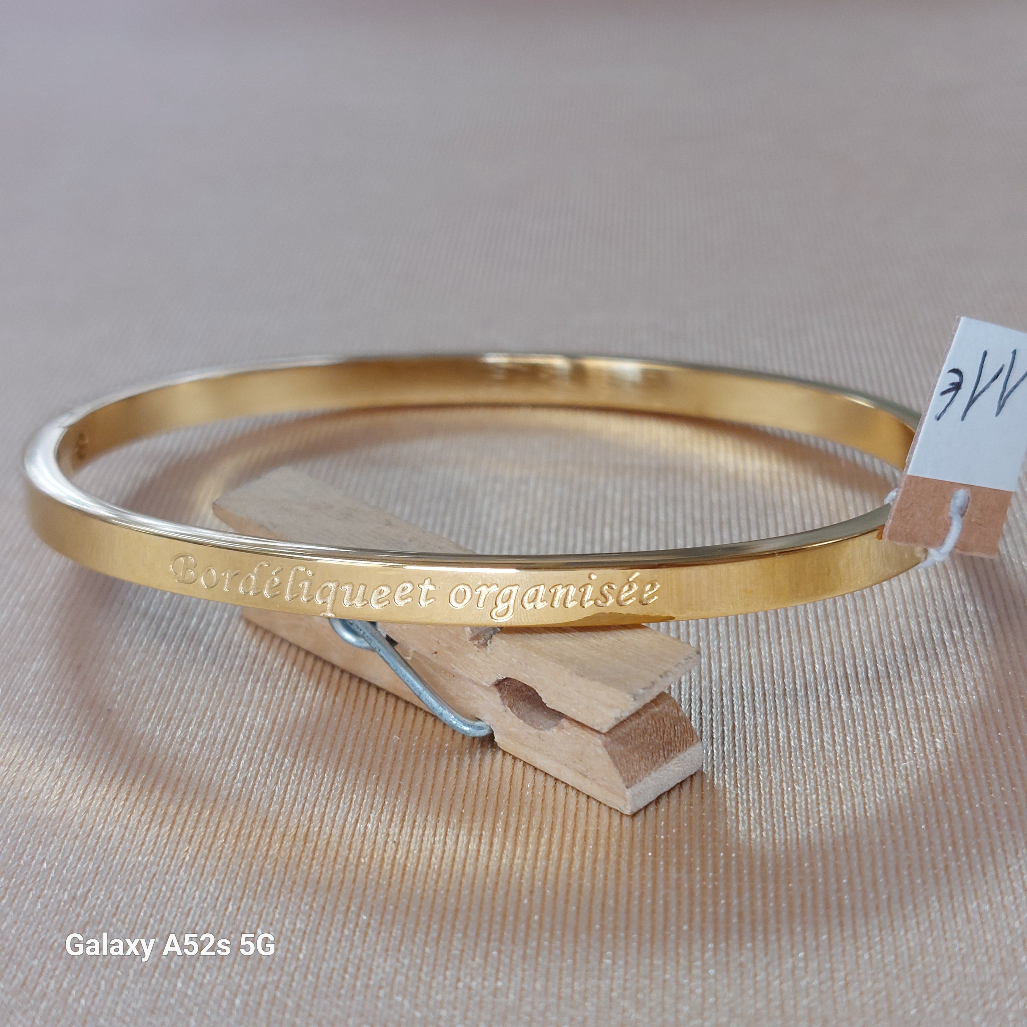 Bracelet Jonc Braga Message Gravé - Acier Inoxydable Ouvrable Femme