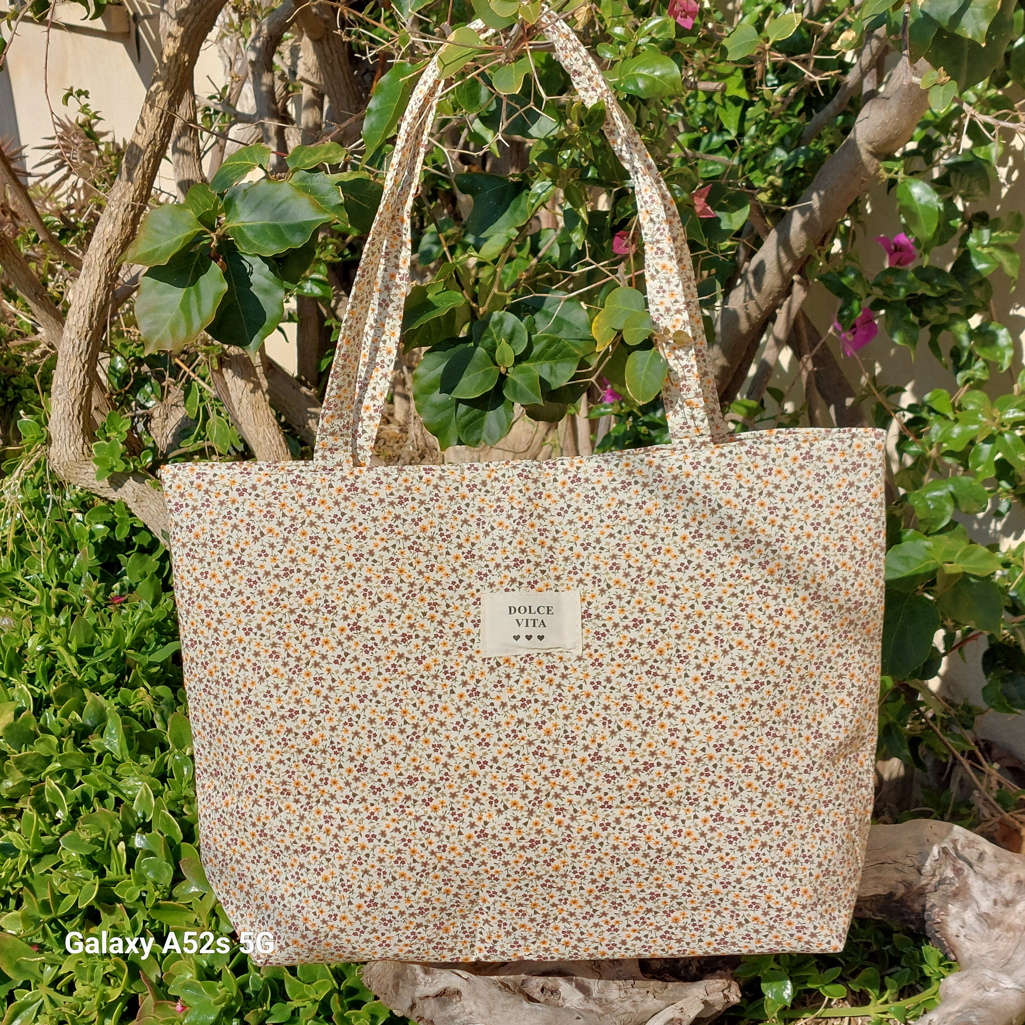 Sac de plage Cap Rousset – Cabas tissu imprimé vintage