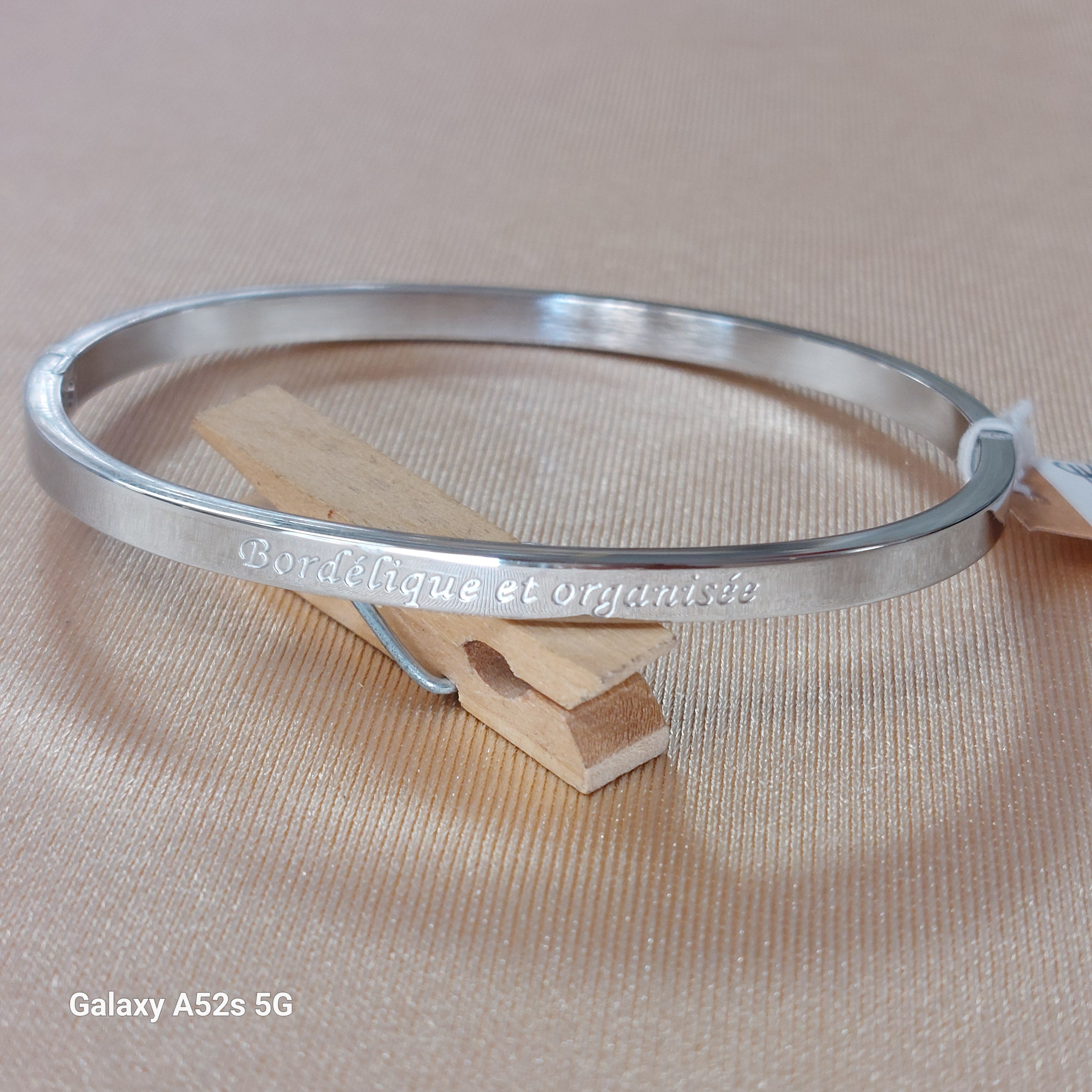 Bracelet Jonc Braga Message Gravé - Acier Inoxydable Ouvrable Femme