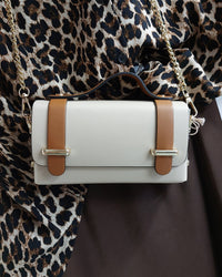 Sac à Main Cuir Valencia — Mini Rigide Rabat Chaîne Dorée Made in Italy