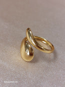 Bague Quito – Bague Dorée Réglable en Acier Inoxydable Double Virgule