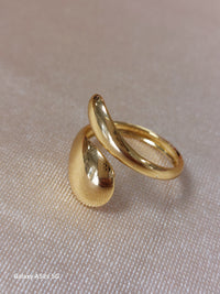 Bague Quito – Bague Dorée Réglable en Acier Inoxydable Double Virgule
