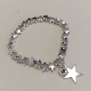 Bracelet Saména Élastiqué Acier avec Pampilles - Manchette Tendance