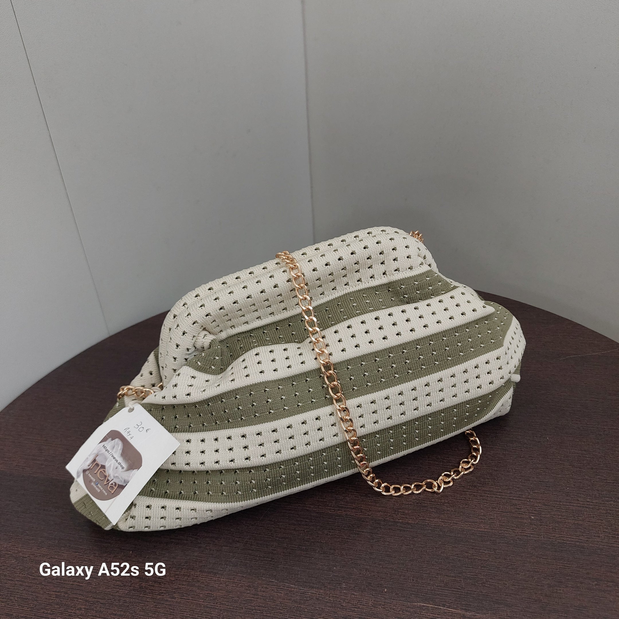 Sac Bourse Pochette Rayures Raya — Bandoulière Chaînette Dorée Femme